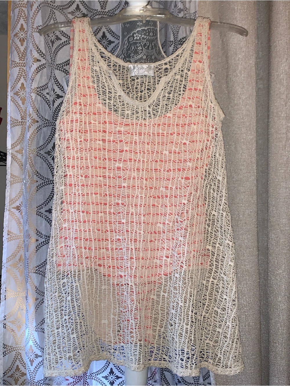 Cute Striped Rachel Pally Swimsuit + Crochet Swim Cover•Size: Medium•EUC!